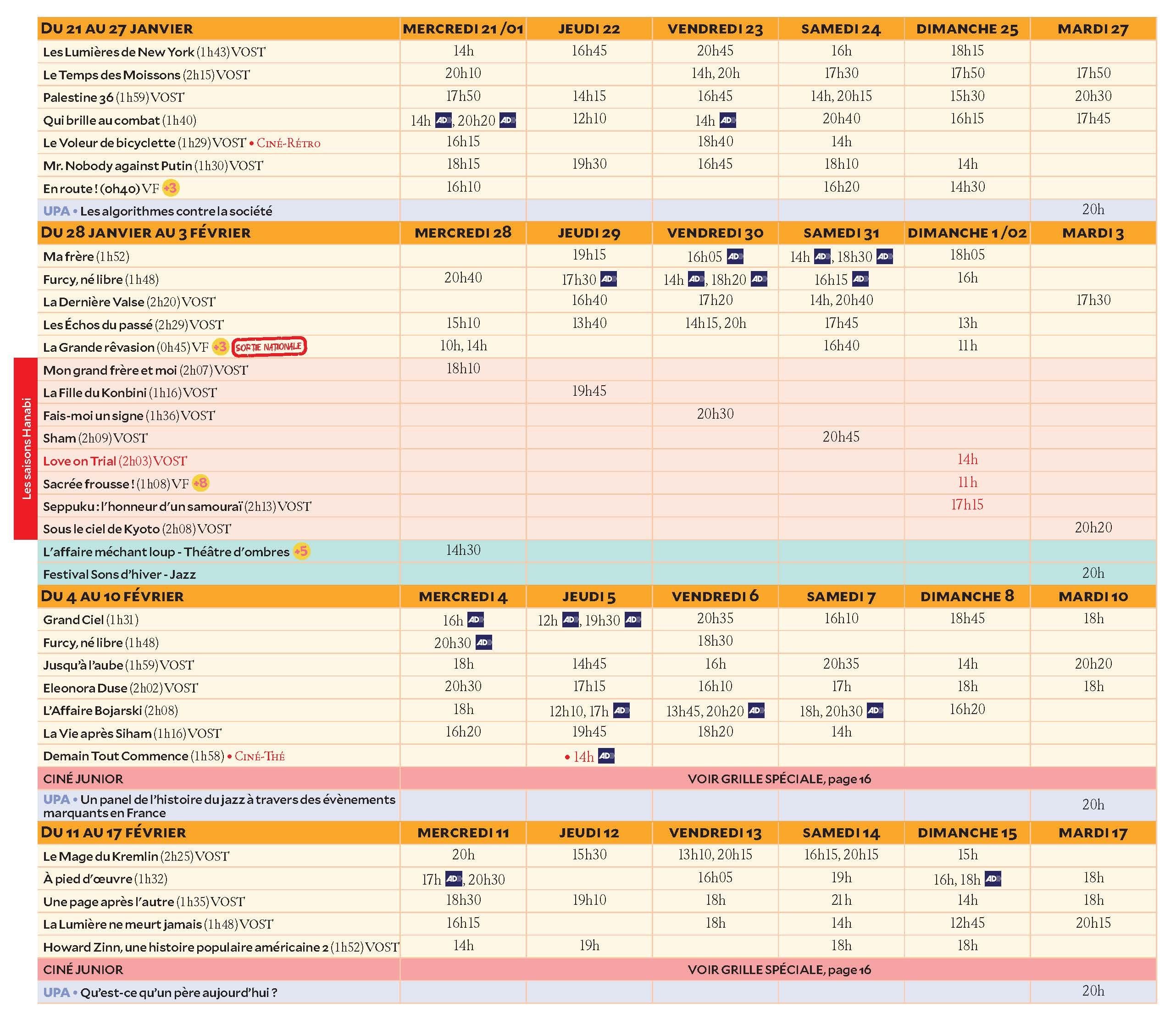 Grille 21 01 au 17 02